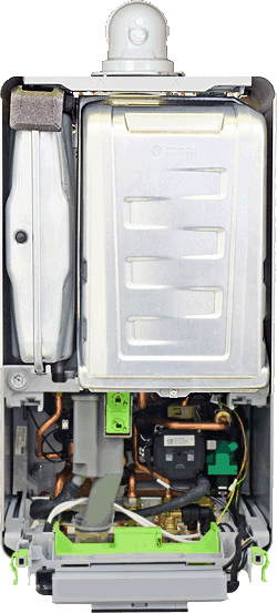 wc greenstar style 8700 case off pcb down with flue.gif